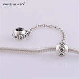 925 Silver DIY Hearts Safety Chain Bead For European Charm Bracelet