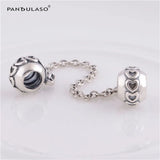 925 Silver DIY Hearts Safety Chain Bead For European Charm Bracelet