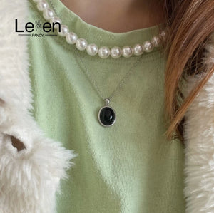 925 Silver Agate Necklace for Women Birthday Gift