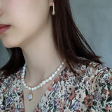 925 Silver Freshwater Pearl Chalcedony Choker Necklace