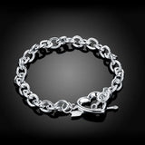 925 Sterling Silver Heart LOVE Bracelet Bangle