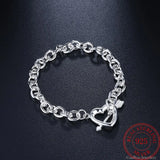 925 Sterling Silver Heart LOVE Bracelet Bangle
