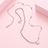 925 Silver Lucky Letter Pendant Choker Necklace for Women