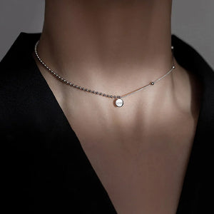 925 Silver Lucky Letter Pendant Choker Necklace for Women