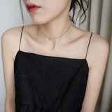 925 Silver Lucky Letter Pendant Choker Necklace for Women