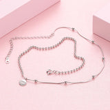 925 Silver Lucky Letter Pendant Choker Necklace for Women