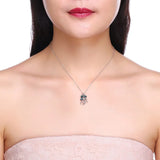 925 Silver Jingle Bells Christmas Necklace Austria Crystals Stars Pendant