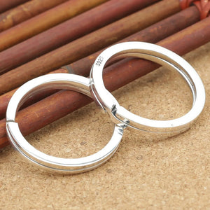 925 Silver Key Chain Ring for Women, Round Keychain Ring