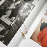 925 Silver Key Lock Zircon Pendant Necklace For Women