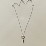 925 Silver Key Necklace for Women Jewelry