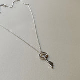925 Silver Key Necklace for Women Jewelry