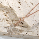 925 Silver Key Necklace with Zircon Clavicle Chains