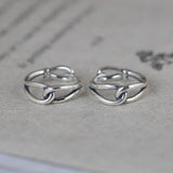 925 Silver Knot Stud Earrings Women Punk Vintage Party Wedding Jewelry
