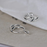 925 Silver Knot Stud Earrings Women Punk Vintage Party Wedding Jewelry