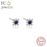 925 Sterling Silver Beaded Daisy Flower Hoop Earring for Women