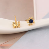 925 Sterling Silver Beaded Daisy Flower Hoop Earring for Women