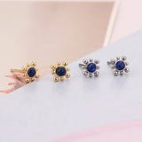 925 Sterling Silver Beaded Daisy Flower Hoop Earring for Women
