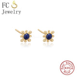 925 Sterling Silver Beaded Daisy Flower Hoop Earring for Women
