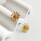 925 Silver Sunflower Earrings for Women Wedding Jewelry