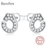 925 Silver Korea Handcuffs Zirconia Stud Earring For Femme