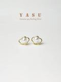 925 Silver Plated Stud Earrings Cloud Natural Pearl Unique Fine Jewelry