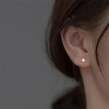 925 Silver Asymmetric Zircon Stars Stud Earrings