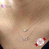 925 Silver Evil Eye Diamond Pendant Necklace Crystal Fine Jewelry