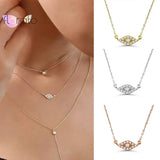 925 Silver Evil Eye Diamond Pendant Necklace Crystal Fine Jewelry