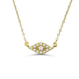 925 Silver Evil Eye Diamond Pendant Necklace Crystal Fine Jewelry