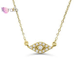 925 Silver Evil Eye Diamond Pendant Necklace Crystal Fine Jewelry