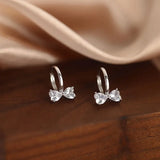 925 Silver Zircon Bow Earrings for Women