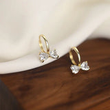 925 Silver Zircon Bow Earrings for Women