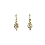925 Silver Diamond Hollow Stud Earrings Crystal Tassels Light Sexy Party Jewelry