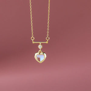 Moonstone Heart Pendant Necklace