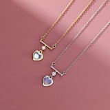 Moonstone Heart Pendant Necklace