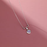 Moonstone Heart Pendant Necklace