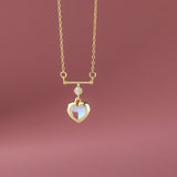 Moonstone Heart Pendant Necklace