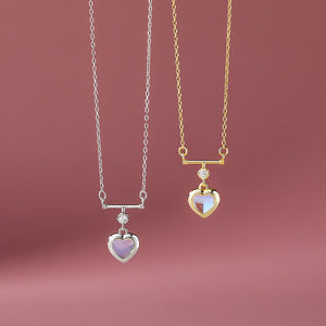 Moonstone Heart Pendant Necklace