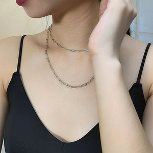 925 Silver Retro Thai Silver Double Chain Necklace Couple Gift