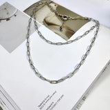 925 Silver Retro Thai Silver Double Chain Necklace Couple Gift