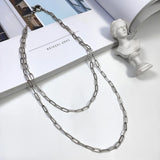 925 Silver Retro Thai Silver Double Chain Necklace Couple Gift