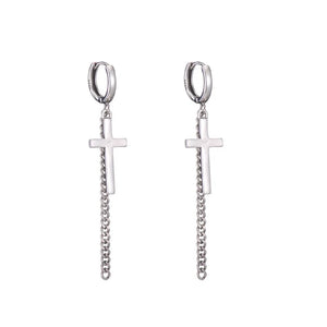 925 Silver Geometric Women Cross Retro Sexy Love Earrings Gift