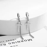 925 Silver Geometric Women Cross Retro Sexy Love Earrings Gift