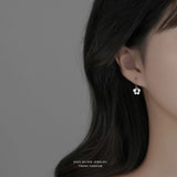 925 Silver Flower Earrings for Women INS Temperament Jewelry