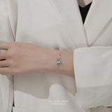 925 Silver Moonstone Planet Bracelet Zircon Star Jewelry Gift