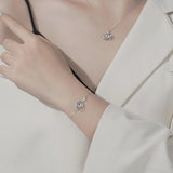 925 Silver Moonstone Planet Bracelet Zircon Star Jewelry Gift