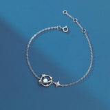 925 Silver Moonstone Planet Bracelet Zircon Star Jewelry Gift