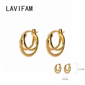 925 Silver Multi-layer Hoop Earrings Women 3 Layers Ear High