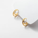 925 Silver Multi-layer Hoop Earrings Women 3 Layers Ear High