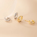 925 Silver Multi-layer Hoop Earrings Women 3 Layers Ear High